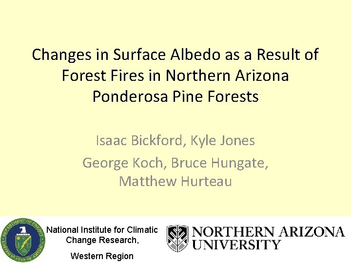 Changes in Surface Albedo as a Result of Forest Fires in Northern Arizona Ponderosa