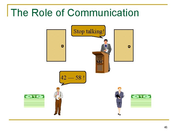 The Role of Communication Stop talking! MC 42 — 58 ! 46 