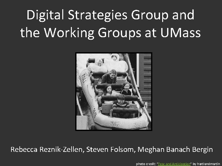 Digital Strategies Group and the Working Groups at UMass Rebecca Reznik-Zellen, Steven Folsom, Meghan