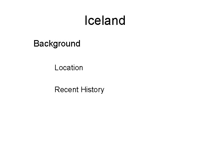 Iceland Background Location Recent History 
