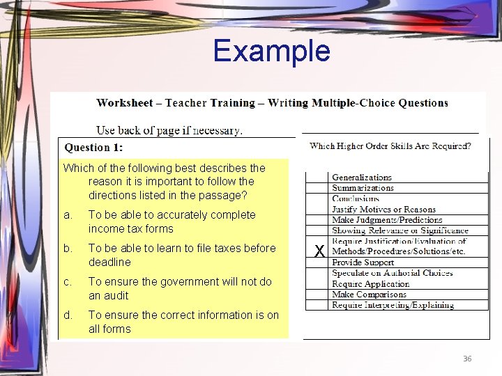 Example Which of the following best describes the reason it is important to follow