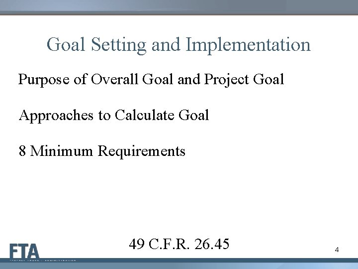 Goal Setting and Implementation Purpose of Overall Goal and Project Goal Approaches to Calculate