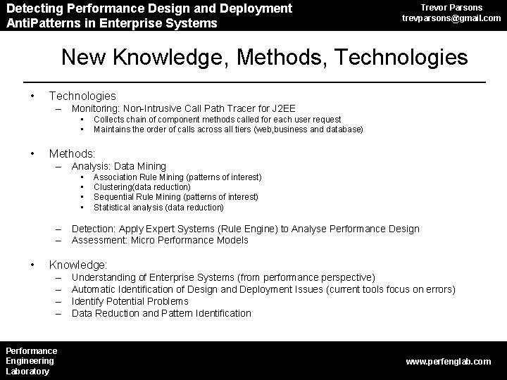 Detecting Performance Anti. Patterns in CBS Design and Deployment Anti. Patterns in Enterprise Systems Detecting Performance Anti. Patterns in CBS Design and Deployment Anti. Patterns in Enterprise Systems