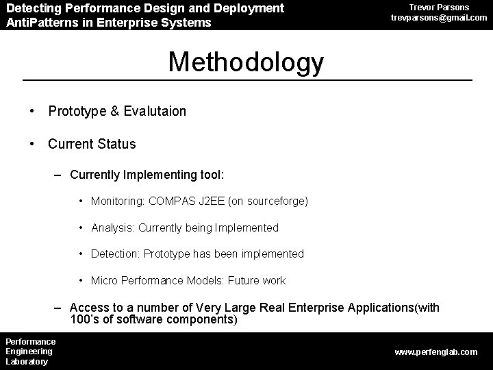 Detecting Performance Anti. Patterns in CBS Design and Deployment Anti. Patterns in Enterprise Systems Detecting Performance Anti. Patterns in CBS Design and Deployment Anti. Patterns in Enterprise Systems