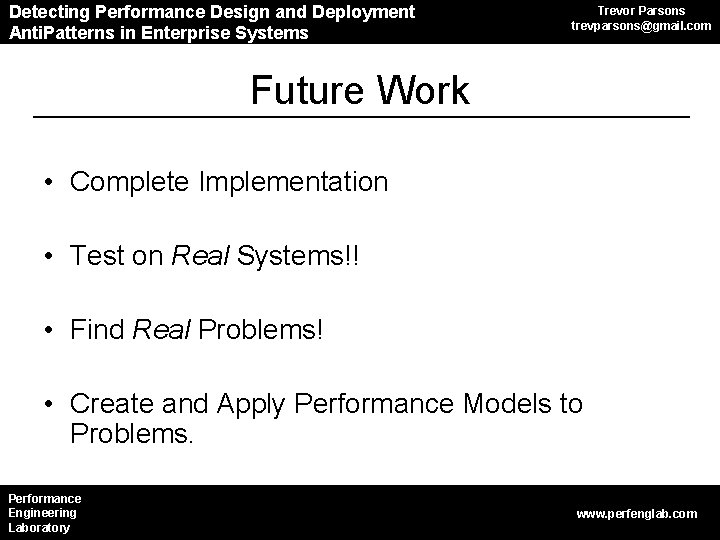 Detecting Performance Anti. Patterns in CBS Design and Deployment Anti. Patterns in Enterprise Systems Detecting Performance Anti. Patterns in CBS Design and Deployment Anti. Patterns in Enterprise Systems