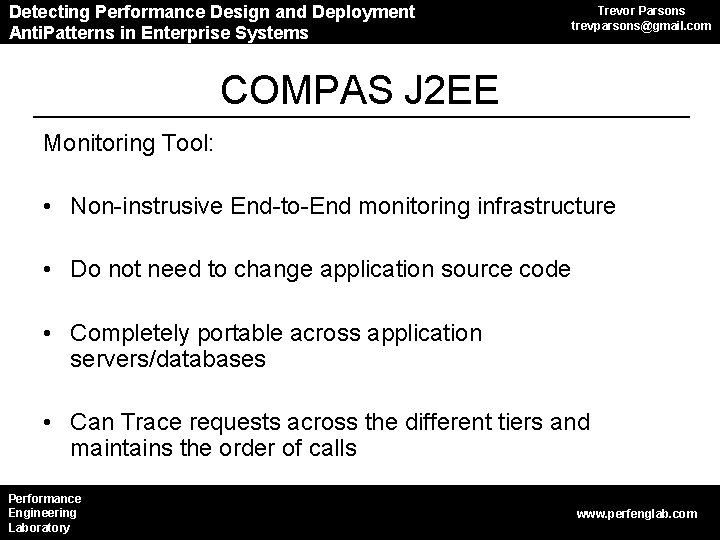 Detecting Performance Anti. Patterns in CBS Design and Deployment Anti. Patterns in Enterprise Systems Detecting Performance Anti. Patterns in CBS Design and Deployment Anti. Patterns in Enterprise Systems