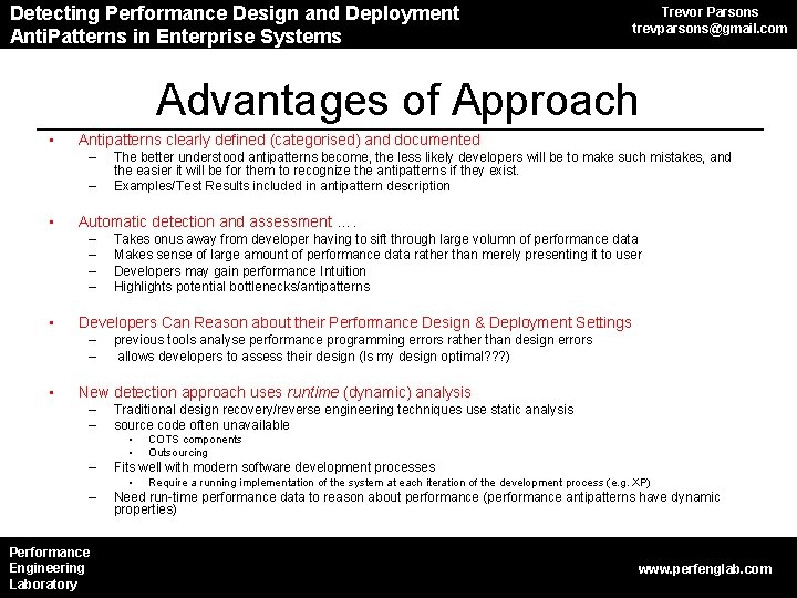 Detecting Performance Anti. Patterns in CBS Design and Deployment Anti. Patterns in Enterprise Systems Detecting Performance Anti. Patterns in CBS Design and Deployment Anti. Patterns in Enterprise Systems