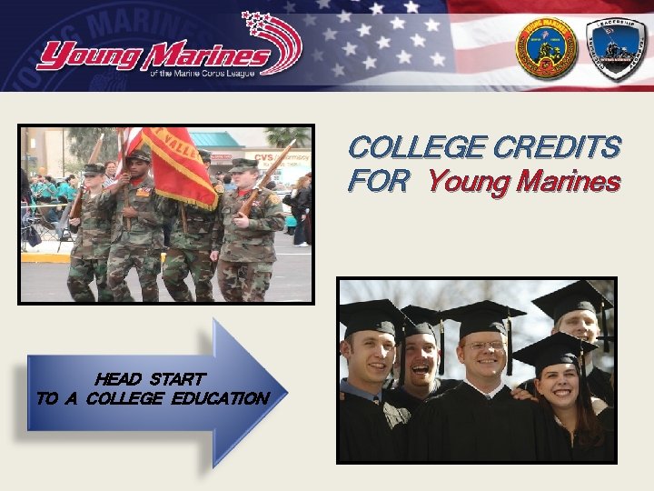 COLLEGE CREDITS FOR Young Marines HEAD START TO A COLLEGE EDUCATION 