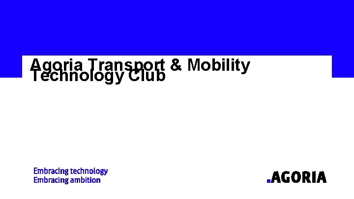 Agoria Transport & Mobility Technology Club 
