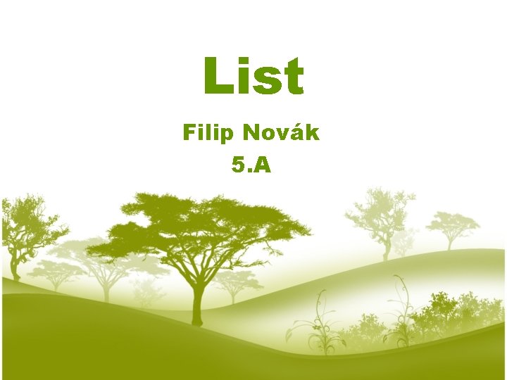 List Filip Novák 5. A 