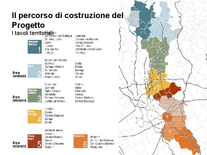 Il percorso di costruzione del Progetto I tavoli territoriali 