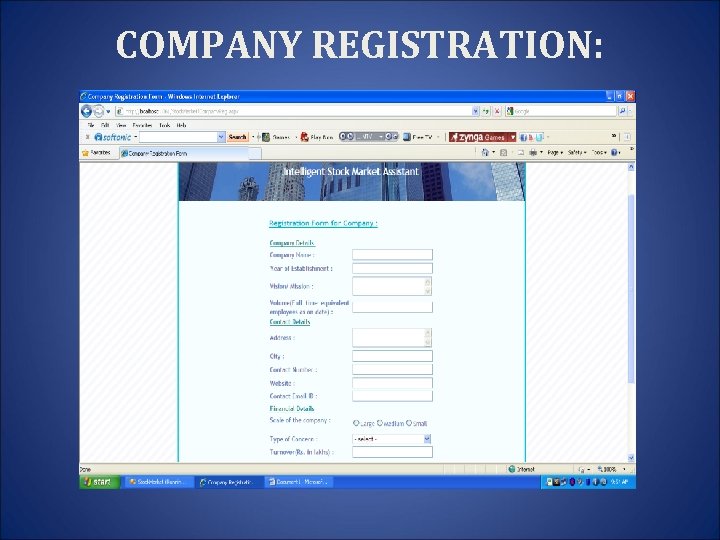 COMPANY REGISTRATION: 