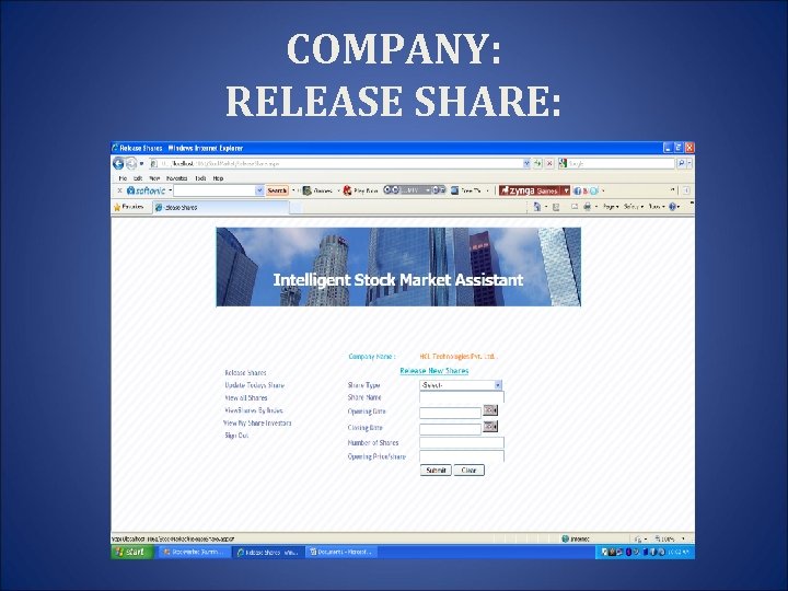  COMPANY: RELEASE SHARE: 