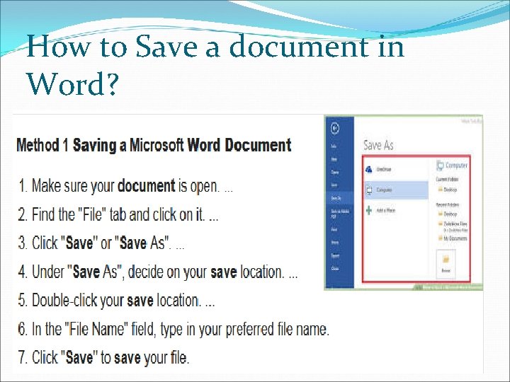 How to Save a document in Word? 