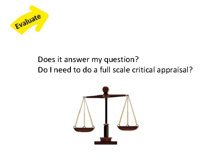 Does it answer my question? Do I need to do a full scale critical