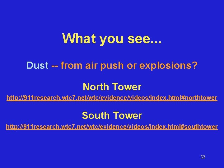 What you see. . . Dust -- from air push or explosions? North Tower