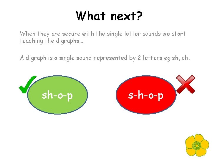 What next? When they are secure with the single letter sounds we start teaching