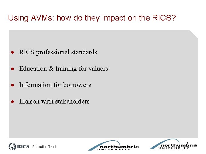 Using AVMs: how do they impact on the RICS? · RICS professional standards ·