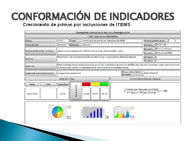 CONFORMACIÓN DE INDICADORES 