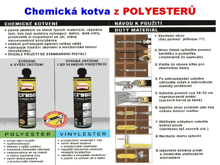 Chemická kotva z POLYESTERŮ 6. 4. 2017 POLYMERY A PLASTY V PRAXI POLYESTERY_7 -
