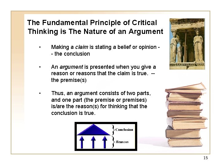 The Fundamental Principle of Critical Thinking is The Nature of an Argument • Making The Fundamental Principle of Critical Thinking is The Nature of an Argument • Making