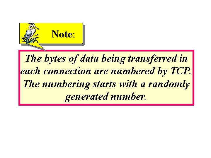 Note: The bytes of data being transferred in each connection are numbered by TCP.