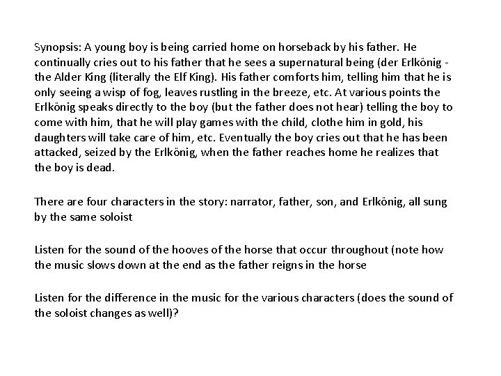 Synopsis: A young boy is being carried home on horseback by his father. He