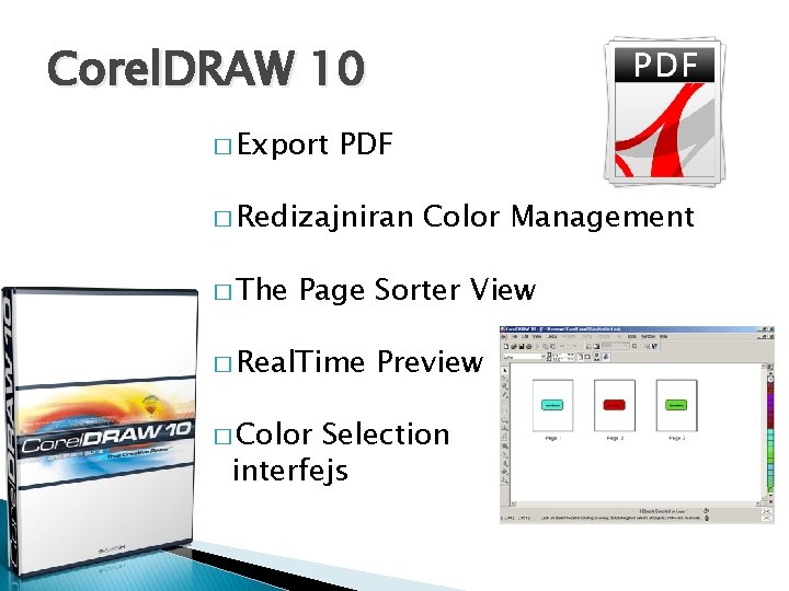 Corel. DRAW 10 � Export PDF � Redizajniran � The Color Management Page Sorter