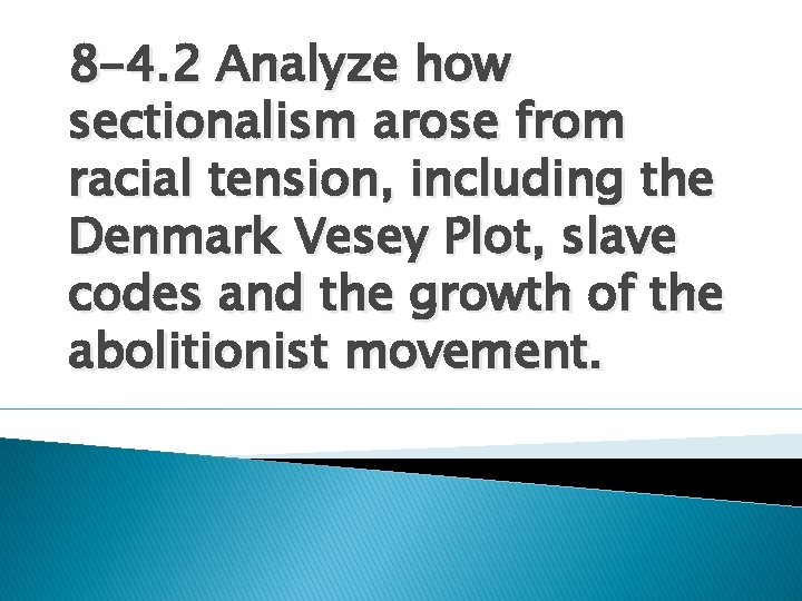 Focus Why was the fear of slave revolts