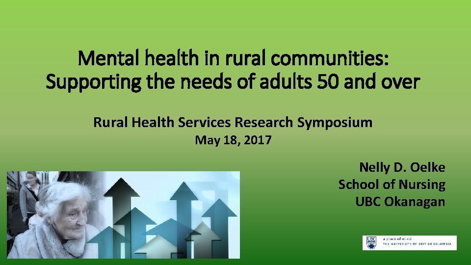 Mental health in rural communities: Supporting the needs of adults 50 and over Rural