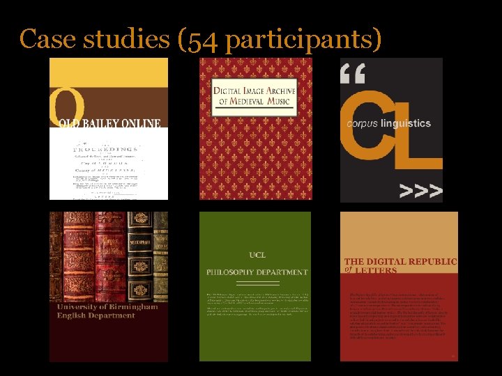 Case studies (54 participants) 