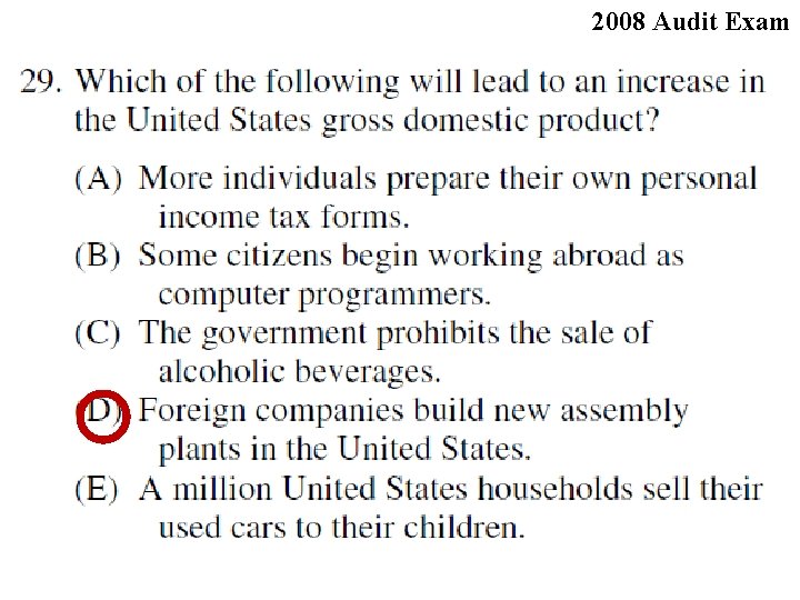 2008 Audit Exam 