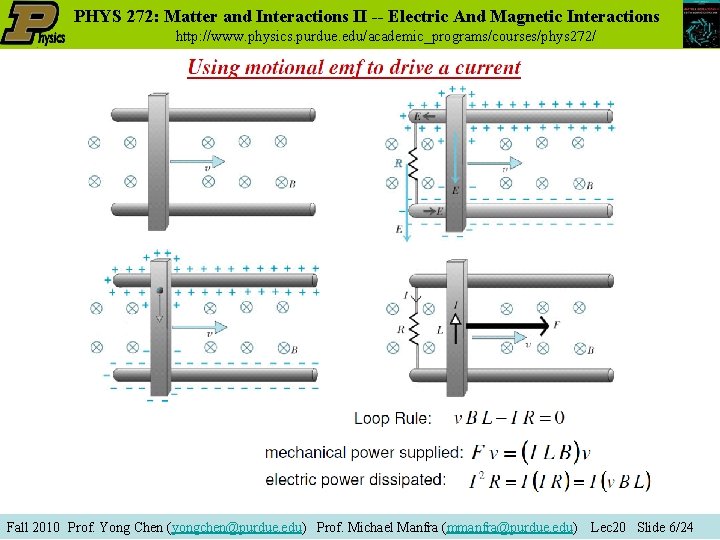 PHYS 272: Matter and Interactions II -- Electric And Magnetic Interactions http: //www. physics.