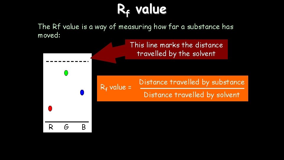 Rf value The Rf value is a way of measuring how far a substance