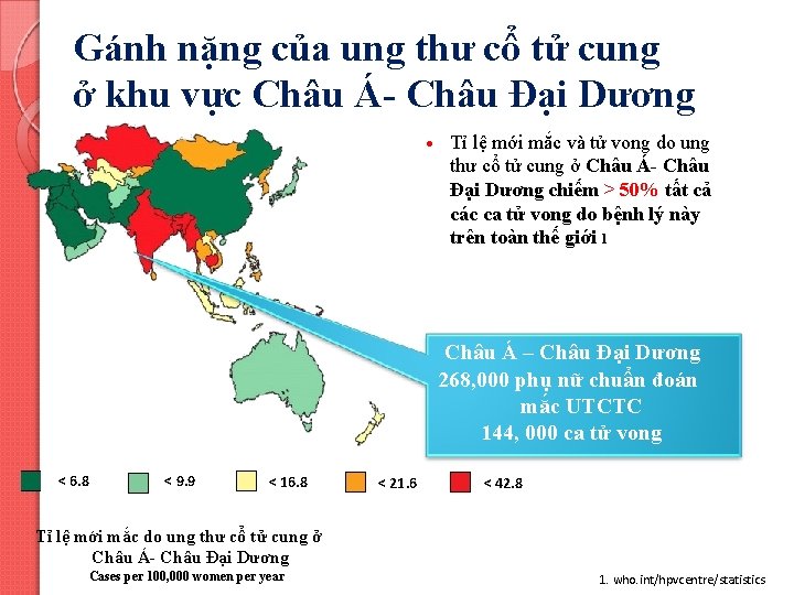 Gánh nặng của ung thư cổ tử cung ở khu vực Châu Á- Châu