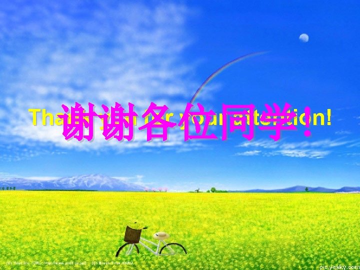 谢谢各位同学! Thank you for your attention! 