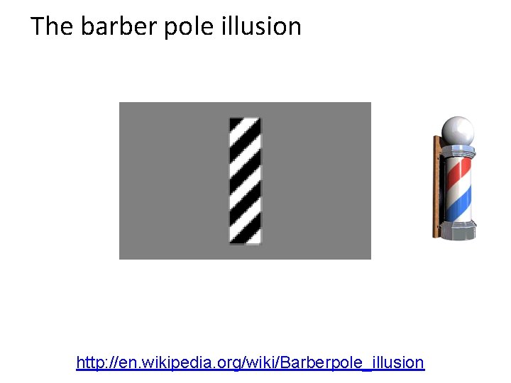 The barber pole illusion http: //en. wikipedia. org/wiki/Barberpole_illusion 