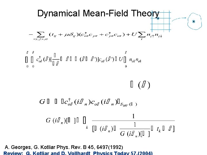 Dynamical Mean-Field Theory A. Georges, G. Kotliar Phys. Rev. B 45, 6497(1992) 