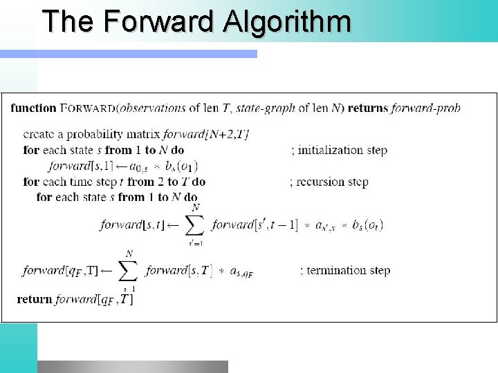 The Forward Algorithm 