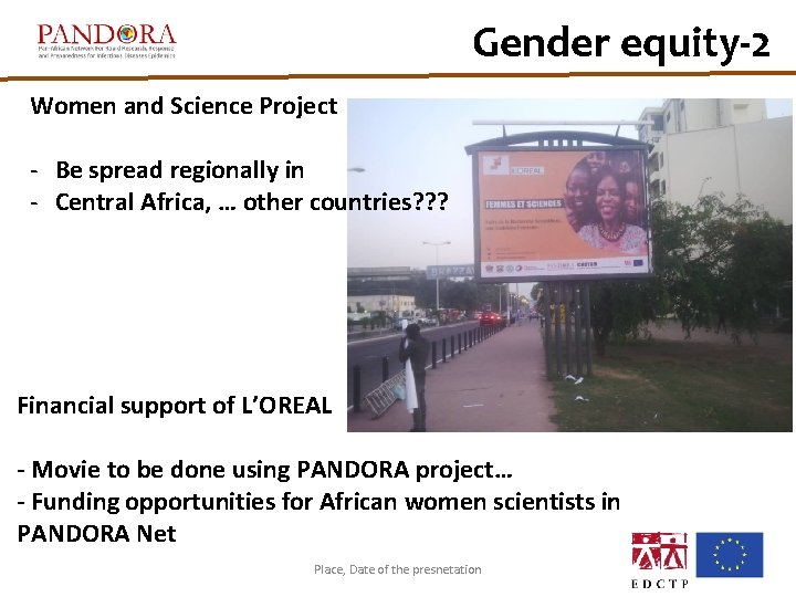 Gender equity-2 Women and Science Project - Be spread regionally in - Central Africa, Gender equity-2 Women and Science Project - Be spread regionally in - Central Africa,
