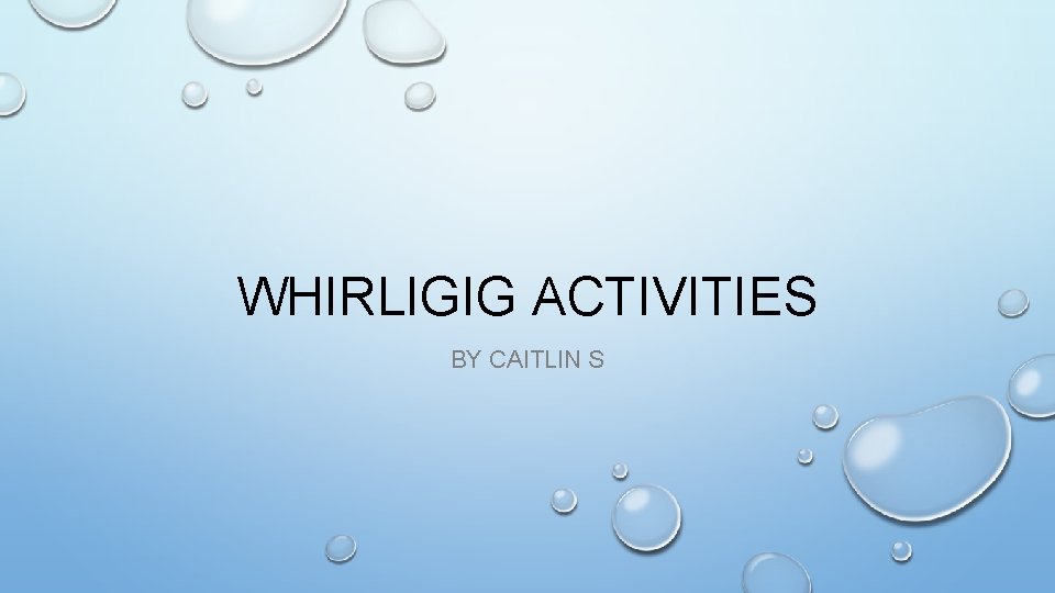 WHIRLIGIG ACTIVITIES BY CAITLIN S 