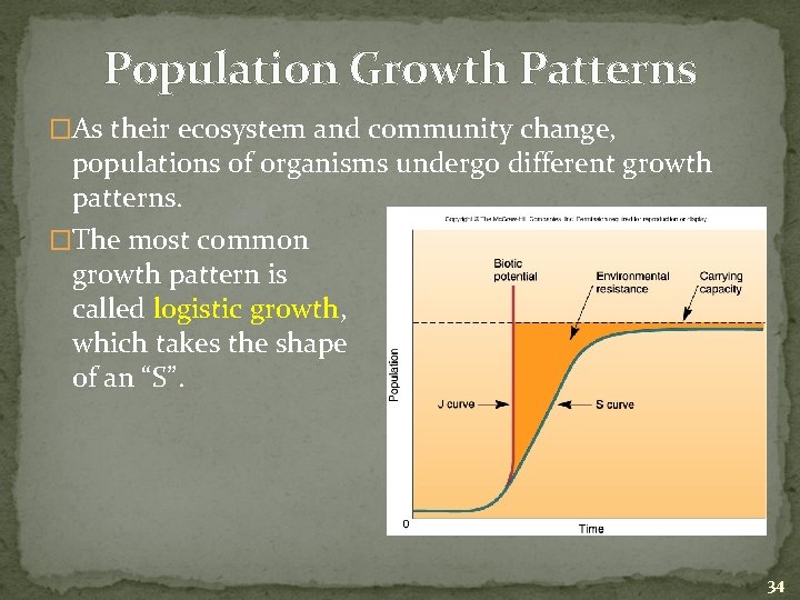 Population Growth Patterns �As their ecosystem and community change, populations of organisms undergo different