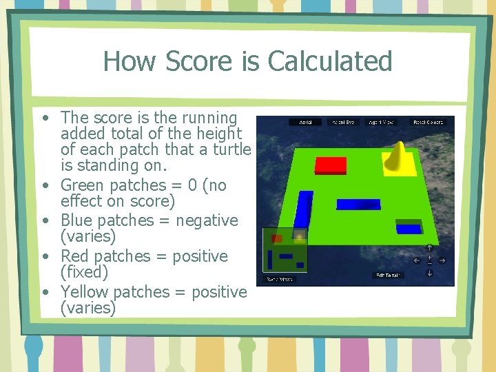 How Score is Calculated • The score is the running added total of the