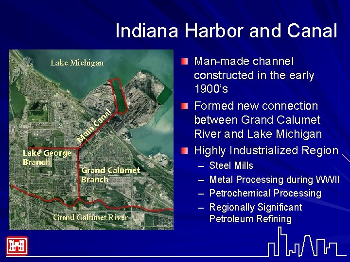 Indiana Harbor and Canal Lake Michigan n ai M Lake George Branch l a