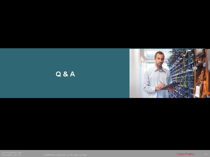 Q&A Session Number: N/A Presentation_ID: N/A © 2005 Cisco Systems, Inc. All rights reserved.