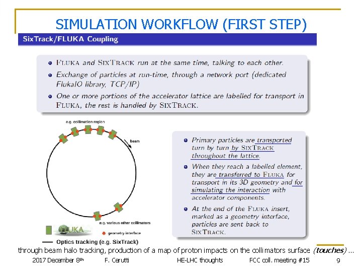 SIMULATION WORKFLOW (FIRST STEP) through beam halo tracking, production of a map of proton