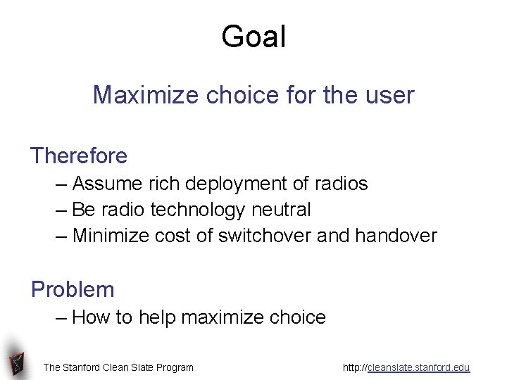 Maximising Choice POMI 2020 Mobility Nick Mc Keown nickmstanford edu