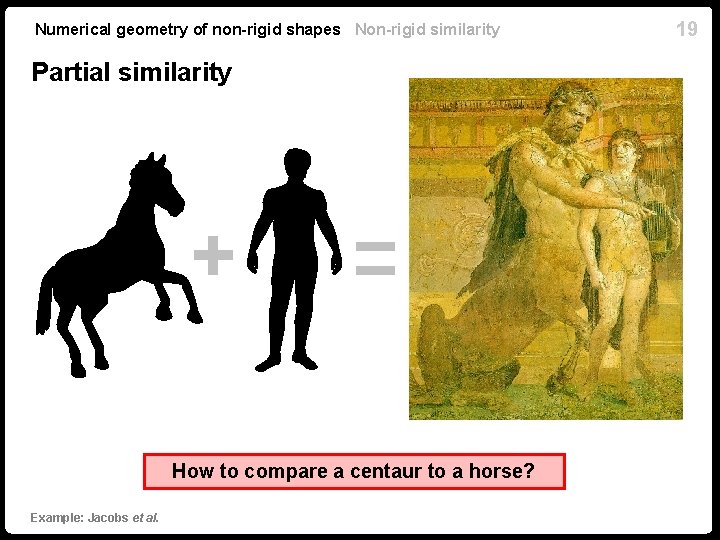 Numerical geometry of non-rigid shapes Non-rigid similarity Partial similarity How to compare a centaur Numerical geometry of non-rigid shapes Non-rigid similarity Partial similarity How to compare a centaur