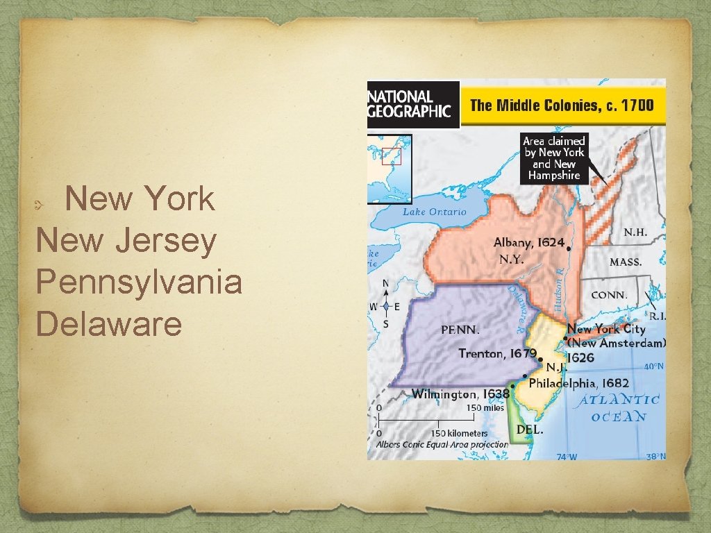 New York New Jersey Pennsylvania Delaware 