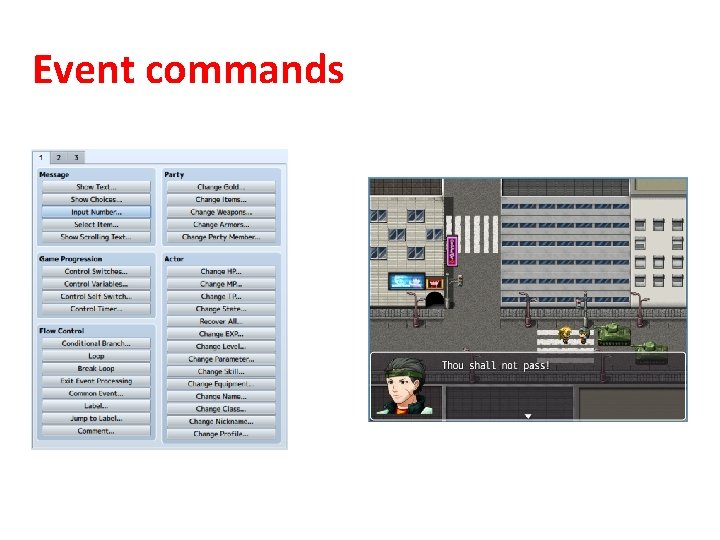 Event commands 